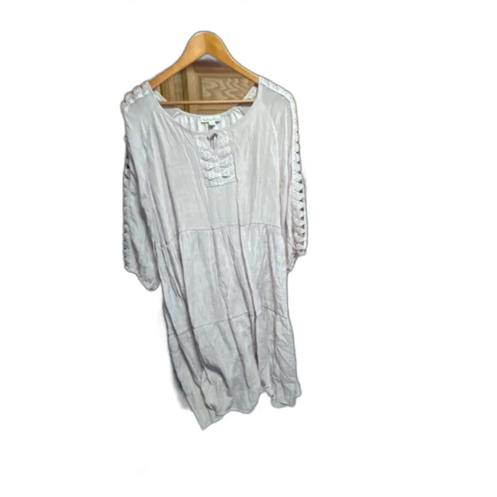 Indigo Rose Beige 2X Bohemian Lined Dress - Picture 2 of 9
